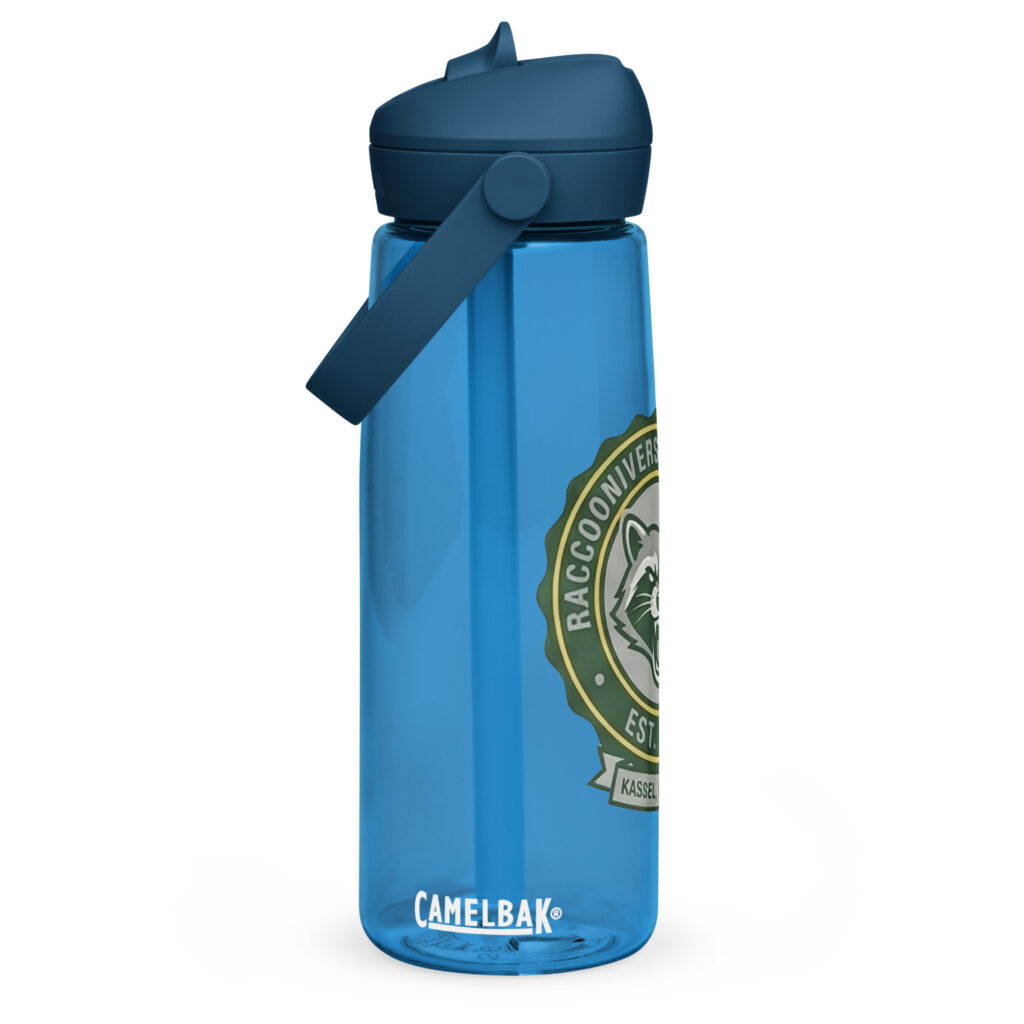Raccooniversity® Wasserflasche mit umklappbarem Trinkhalm